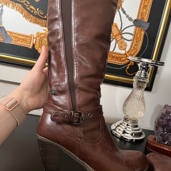 Reflexan Chocolate Heeled Boots - Picture 5 of 10